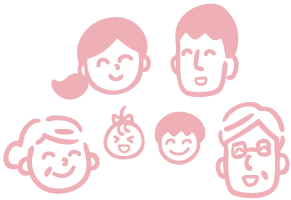 ご家族のイラスト（笑顔）